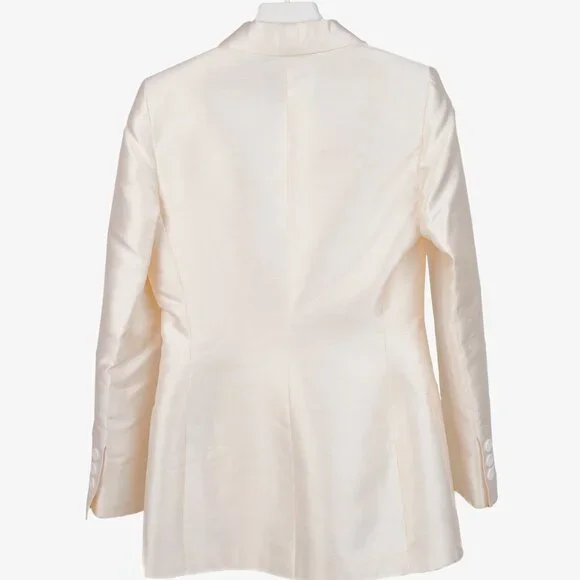 Ron Leal Vintage Classic Off White Raw Silk Blazer - Picture 2 of 9